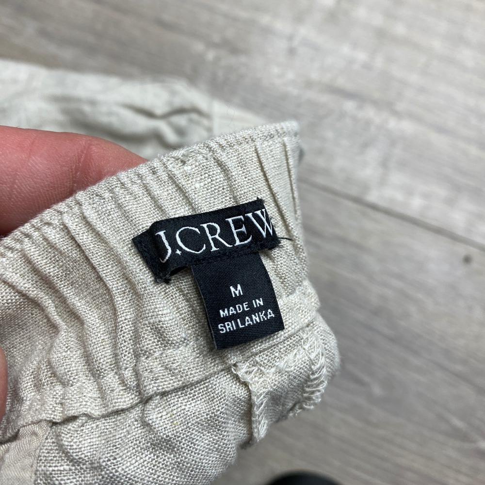 J.Crew Linen Shorts Womens Medium Beige Re-Imagined Casual Summer Beach 15251 - Picture 3 of 8